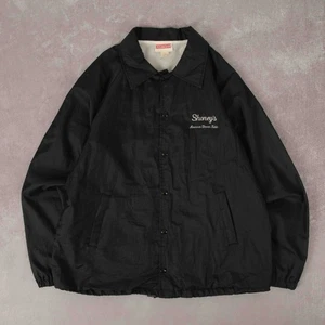 Vintage 90s Shoney's American Diner Coach Jacket L Made in USA Men's Black Logo - Picture 1 of 6