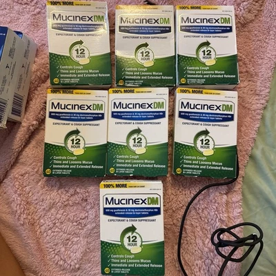 7x Mucinex DM 12-Hour Expectorant and Cough Suppressant Tablet, 40 Count Lot Of7 - Image 1 of 2
