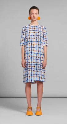 Marni SARABANT Print Silk Crepe de Chine Shift Dress SIZE IT42, RESORT 2024 NWT - Image 1 of 4