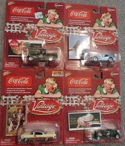 Lot 4 New Johnny Lightning Coca-Cola 1:64 Vintage Viper 32 Ford Highboy, Model A - Bild 1 von 3
