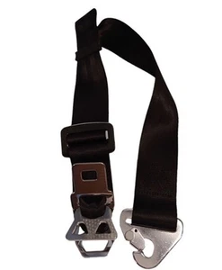 NEW Adjustable Airplane Seat Belt Extender 3 Buckle Options Black - Picture 1 of 8