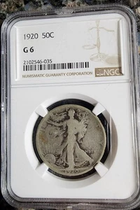1920 D WALKING LIBERTY HALF DOLLAR NGC G-6 - BETTER DATE - CERTIFIED SLAB - 50C - Picture 1 of 2
