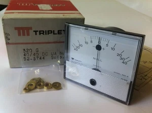 TRIPLETT 320G 40uA - 0 - 40uA CENTER ZERO QUALITY PANEL METER 52-3744 ad2g - Picture 1 of 1