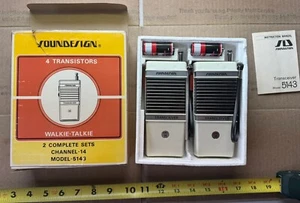 Vintage Soundesign Walkie Talkie Set- 5143- Brand New In Box  - Picture 1 of 9