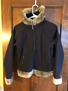 Marmot S Women's Black Softshell Unlined Backed with Fleece Hooded Jacket - Bild 1 von 9