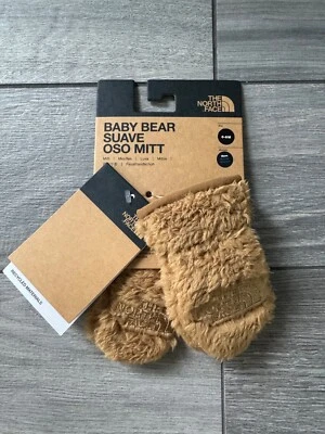 NORTH FACE BABY BEAR SUAVE OSO MITTEN,实用棕色,全新带标签,0 - 6 个月 — 第 1/2 张图片