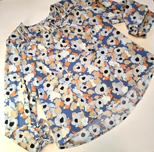 Blusa Campesina Floral Joie 3/4 Botones Mini Volantes y Cordón Escote Talla XL - Imagen 1 de 12