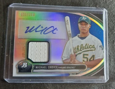 Michael Choice 2013 Bowman Platinum Blue Auto Athletics 120/199 - Image 1 of 2