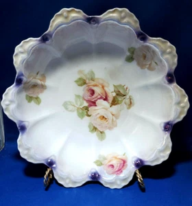 Antique German Porcelain Flower Decorated Bowl Johann Seltmann "JSV Germany" - Picture 1 of 2