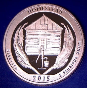 2015 S 25C Clad Proof HOMESTEAD AMERICA THE BEAUTIFUL QUARTER - Picture 1 of 2