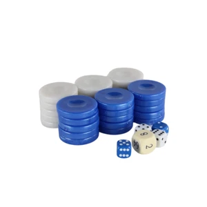 Acryl Blue Pearl Backgammon Figuren 36 mm - Bild 1 von 3