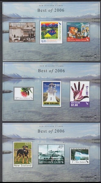 NEW ZEALAND BEST OF 2006 MINIATURE SHEETS (x3) UHM (ID:D8239) - Image 1 of 1