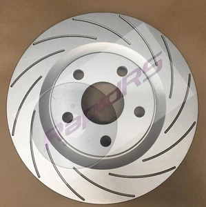 Slotted Disc Brake rotors to suit SAAB 9-5 2.3L Turbo 2001-09 Grooved Front Pair - Foto 1 di 3