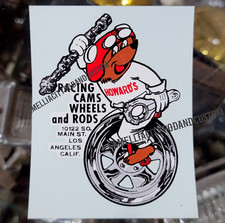 Original VINTAGE water Decal HOWARDS CAMS Wheels and Rods Drag Racing NHRA scta