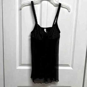 Gillian & O’Malley schwarz grau Jaguar Print Mesh Dessous Top Größe S - Bild 1 von 6
