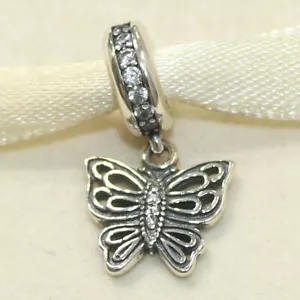 New Authentic Pandora Charm Love Takes Flight 791255CZ Dangle W Tag & Suede Pou - Picture 1 of 5