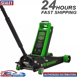Sealey 4040AG PREMIER Trolley Jack 4 tonne ROCKET LIFT Green - Picture 1 of 7