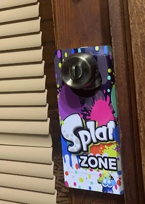 SplatZone Puerta Arte Colgador Letrero Splatoon Pintura Tinta No molestar Juegos Nintendo Foto 1 de 3