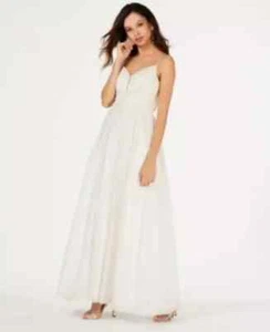 Teeze Me Juniors' Full Length Glitter Gown White Size 3/4 NWT Prom Formal - Picture 1 of 12