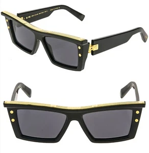 BALMAIN B-VII B 7 BY AKONI BPS131 Black Gold Titanium BPS 131A Fashion Sunglass - Picture 1 of 13