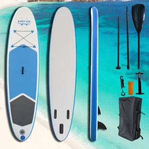 Easy Go Blue Inflatable Stand Up Paddle Board Sup Surfboard 120" Kayak Paddle - Picture 1 of 6