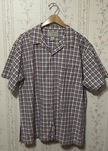 Camicia uomo US Expedition a quadri manica corta con bottoni bordeaux/blu a quadri taglia XL - Foto 1 di 6