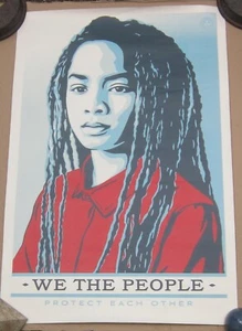 Shephard Fairey WE THE PEOPLE - PROTECT EACH OTHER 24" x 36" Offset POSTER 2017 - Picture 1 of 2