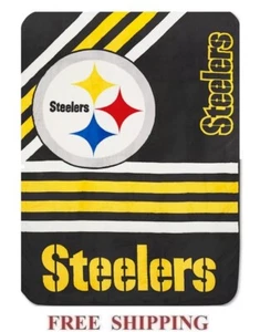 Pittsburgh Steelers 60" x 80" NFL Football Team Raschel Throw Plush Blanket NEW - Picture 1 of 1