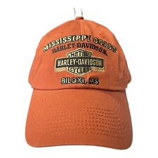 Harley Davidson Motorcycle Dealer Biloxi Mississippi Coast Orange Hat Ball Cap