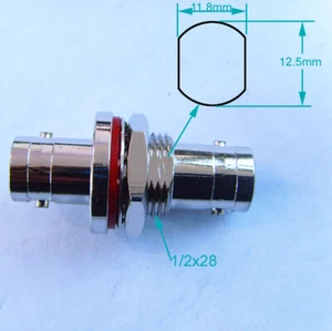 1pz Connettore Adattatore Paratia 3KV 50ohm BNC Femmina a BNC Femmina con Dado - Foto 1 di 2