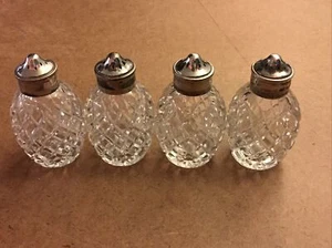 Vintage Waterford Crystal salt and pepper shakers, Silver Plate Tops - Picture 1 of 3