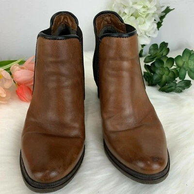 Miz Mooz New York Roseanne  Brandy Brown Slip On Elastic Ankle Boots Sz 6.5-7  - Image 1 of 4