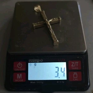 Colgante Cruz Oro Amarillo 10k Hecho a Mano Vintage 3.4G - Imagen 1 de 3