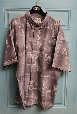 Camisa de manga corta vintage Big Dogs adultos hawaiana abotonada AOP para hombre 2XL EAU Foto 1 de 4