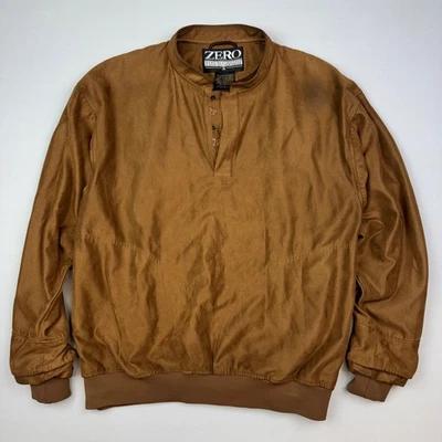 Vintage Zero Restriction Golf Jacket Mens L Pullover Microfiber Brown L/S - Image 1 of 4