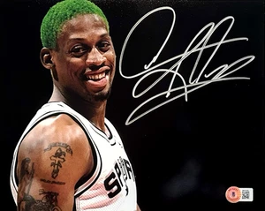 Dennis Rodman Signed 8x10 Photo NBA HOF Autograph BAS HOLO Spurs Top 75 Bulls - Picture 1 of 6