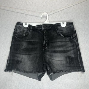 Judy Blue Jeansshorts XL anthrazit Waschung mittelhoher Bund Cutoff distressed Taschen - Bild 1 von 12