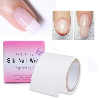 Roll Nail Repair Fiberglass Silk Wrap Self Adhesive Protector Strong Nail T4L2 - Image 1 of 4