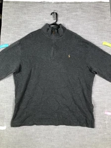 Suéter Polo Ralph Lauren Para Hombres 2XB Carbón Cuarto Cremallera Estate Costilla Pullover - Imagen 1 de 14