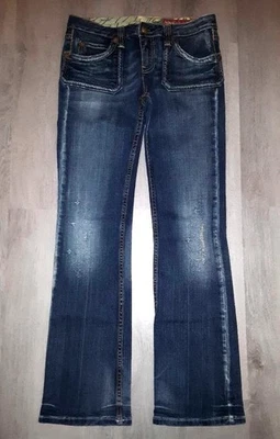 Vintage Y2k Yaso Flared Jeans Size 7/8 x 29 Distressed Denim Flares Wide Leg - Image 1 of 4