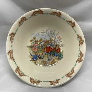 Royal Doulton Bunnykins Coupe-Müslischale Schubkarre mit Rand 6 Zoll - Bild 1 von 4