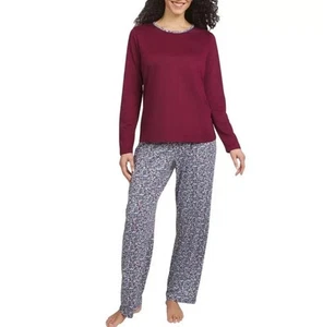 Pigiama donna Lands' End in maglia set 2 pezzi manica lunga, taglia L. BF - Foto 1 di 2