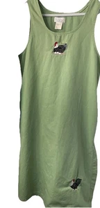 Mandal Bay Vintage Y2K Gr. XXL Maxikleid ärmellos grün Stickerei Hühner - Bild 1 von 12
