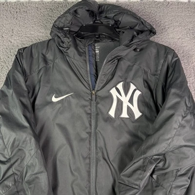 Nike Storm Fit New York Yankees Puffer Jacket Mens M Black Hooded MLB Full Zip - Image 1 of 4