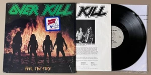 OVERKILL Feel The Fire 1st PRESS LP 1985 Megaforce SHRINK Insert NM Thrash - Picture 1 of 2
