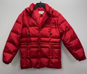 ALFANI RED WOMEN PUFFY COAT JACKET SIZE LARGE (Q5-14) - Picture 1 of 4