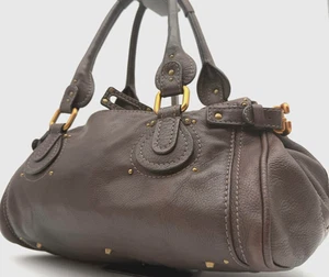 Chloe Paddington Handbag Shoulder Bag Dark Brown Key Leather Auth Japan - Picture 1 of 19