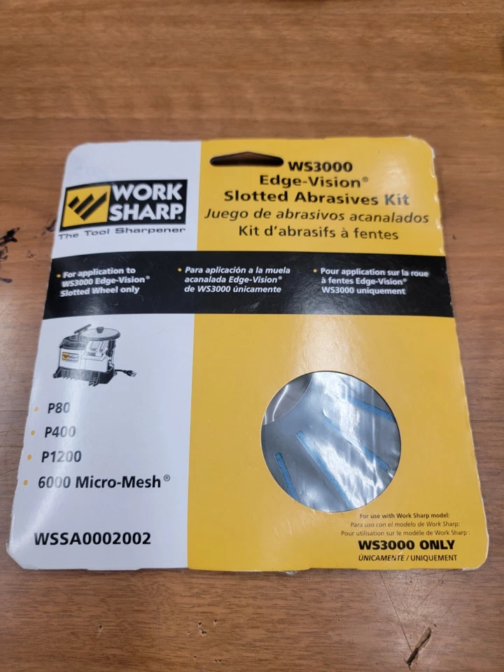 WORK SHARP WSSA0002002 EDGE-VISION SLOTTED ABRASIVES KIT ASSORTED GRITS NEW - Image 1 of 4