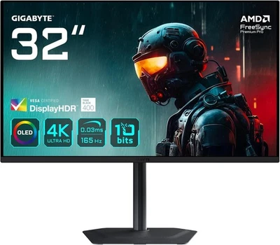 Gigabyte MO32U 31.5" OLED 4K UHD Gaming Monitor  165Hz, 0.03ms, 250 cd/m² BINB - Image 1 of 4