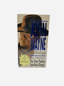 Vintage New Vhs Movie John Wayne Anthology Star Packer & Lawless Range Western - Foto 1 di 4
